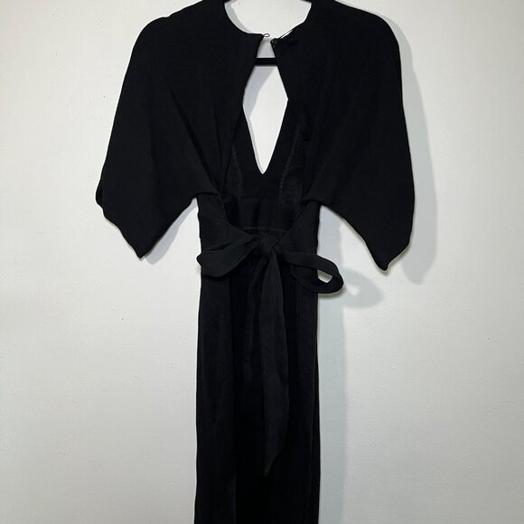 TopShop V-Neck Back Cut-out Midi Dress Size 6 - Picture 2 of 6